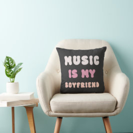 70er Groovy Typografie - Musik ist mein Freund Kissen