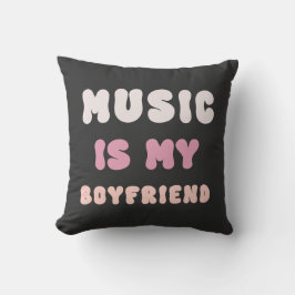 70er Groovy Typografie - Musik ist mein Freund Kissen