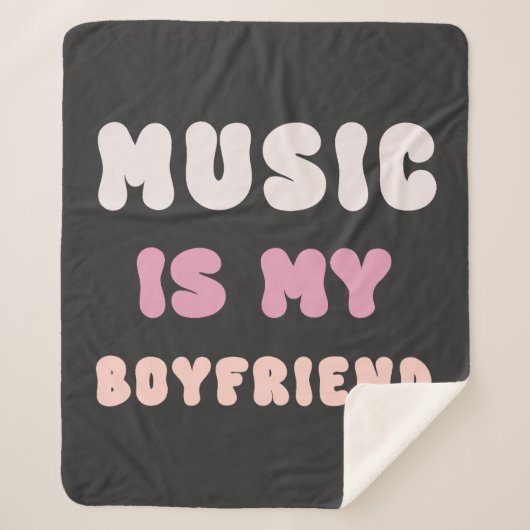 70er Groovy Typografie - Musik ist mein Freund Sherpadecke (Vorderseite)