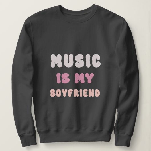 70er Groovy Typografie - Musik ist mein Freund Sweatshirt (Design vorne)