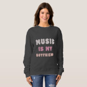 70er Groovy Typografie - Musik ist mein Freund Sweatshirt (Vorne ganz)