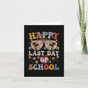 70er Happy Letzter Schultag Groovy Lehrer Jungen G Karte