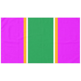 70er Hellgrüne, rosa, gelb-weiße Streifen Tischdecke