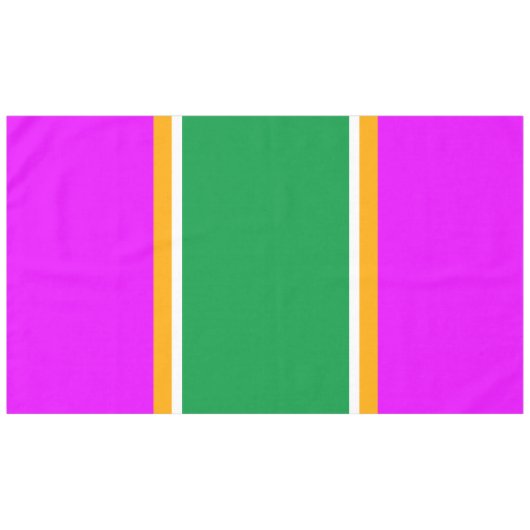 70er Hellgrüne, rosa, gelb-weiße Streifen Tischdecke (Vorderseite (Horizontal))