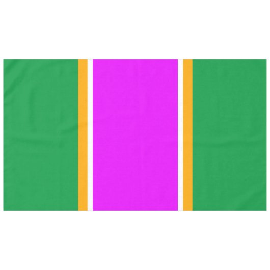 70er Hellrosa Gelbgelbe Streifen Tischdecke (Vorderseite (Horizontal))