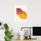 70er Inspiration Zitat Retro Blue Yellow Pop Poster (Heimbüro)