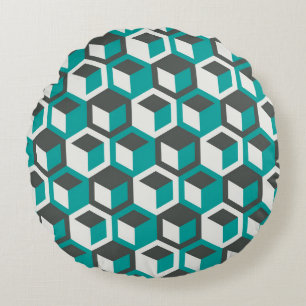 70er inspiriert abstrakte geometrisch geometrisch  rundes kissen