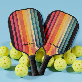 70er Inspiriert Abstrakte Streifen Pickleball Schläger