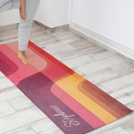 70er Inspiriert Abstrakte Streifen Yogamatte