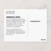 70er Inspiriert Retro Graduate Foto Abschluss Postkarte (Rückseite)