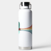 70er Inspiriert Retro-Regenbogenstreifen Aufkleber Trinkflasche (Rückseite)