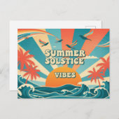 70er inspiriert Retro Sommersolstice Postkarte (Vorne/Hinten)