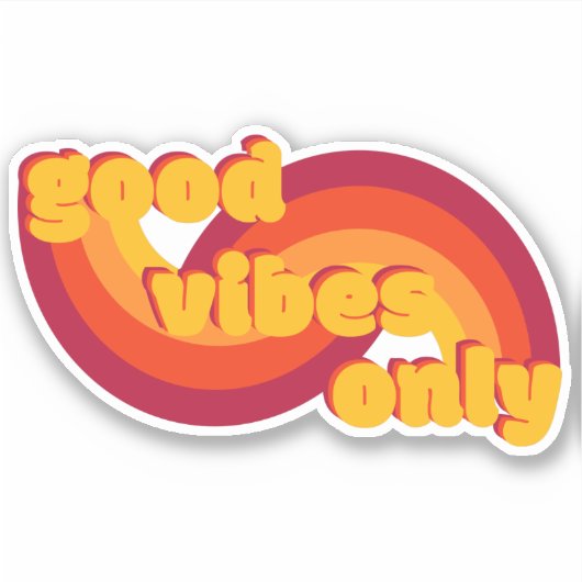 70er Inspirierte Gutes Vibes Sticker (Vorderseite)