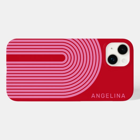 70er Inspirierte Linie Art - Rosa Regenbogenarge Case-Mate iPhone Hülle (Rückseite (Horizontal))