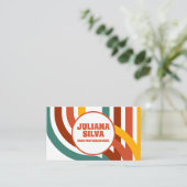 70er Jahre Groovy Element mit QR Business Card Visitenkarte (Stehend Vorderseite)