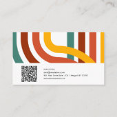 70er Jahre Groovy Element mit QR Business Card Visitenkarte (Rückseite)