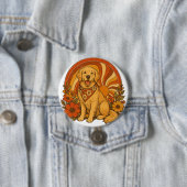 70er Jahre Groovy Golden Retriever Button (Beispiel)
