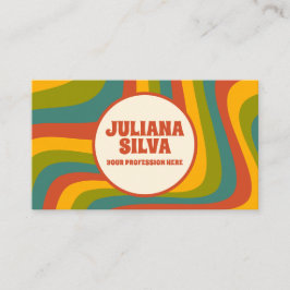 70er Jahre Groovy mit QR Business Card Visitenkarte