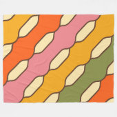 70er Jahre Groovy Retro Farbige Muster Fleecedecke (Vorderseite (Horizontal))