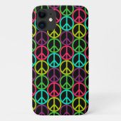 70er Jahre Hippie Peace Sign Pattern Case-Mate iPhone Hülle (Rückseite)