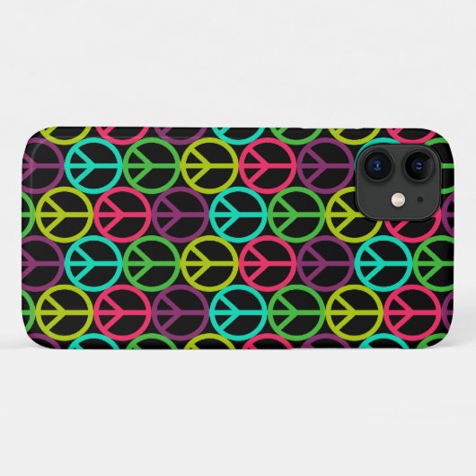 70er Jahre Hippie Peace Sign Pattern Case-Mate iPhone Hülle (Rückseite (Horizontal))