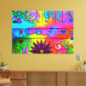 70er Jahre Hippie Psychedelic Wandgemälde Leinwand (Insitu (Wohnzimmer))