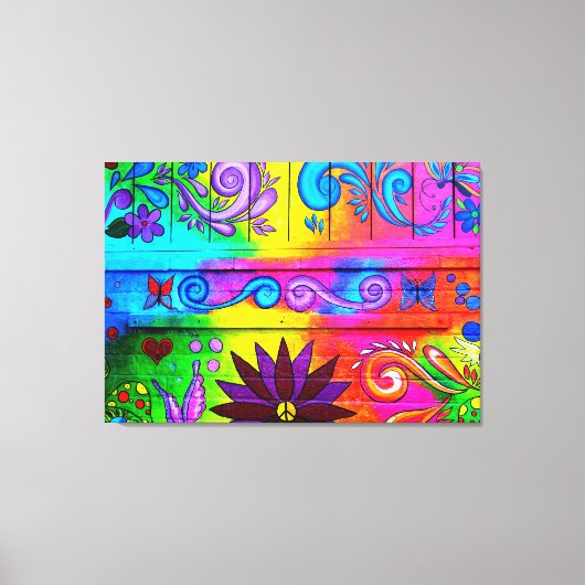 70er Jahre Hippie Psychedelic Wandgemälde Leinwand (Vorderseite)