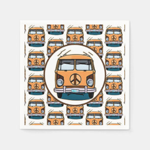 70er Jahre Hippie Van Retro Vintage Stil Geburtsta Serviette
