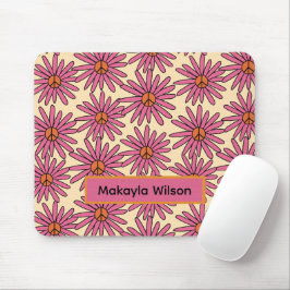 70er Jahre Inspiriert Retro Floral Print Mouse Pad Mousepad