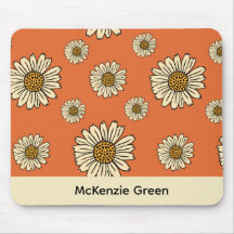 70er Jahre Inspiriert Retro Floral Print Mouse Pad