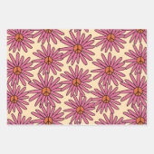70er Jahre Inspirierte Retro-Blumenbehänge Geschenkpapier Set (Vorderseite)
