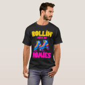 70er Jahre Kostüm und Retro Roller Disco Outfit fo T-Shirt (Vorne ganz)