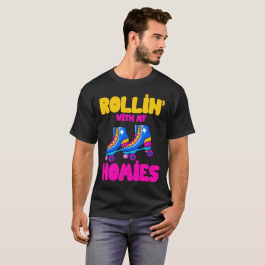 70er Jahre Kostüm und Retro Roller Disco Outfit fo T-Shirt (Vorne ganz)