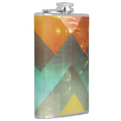 70er Jahre Orange Abstrakte Techno-Dreiecke Flachmann (Rechts)