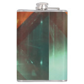 70er Jahre Orange Abstrakte Techno-Dreiecke Flachmann (Rückseite)