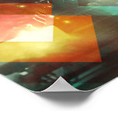 70er Jahre Orange Abstrakte Techno-Dreiecke Poster (Ecke)