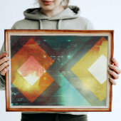 70er Jahre Orange Abstrakte Techno-Dreiecke Poster