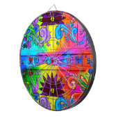 70er Jahre psychedelisches Dartboard Dartscheibe (Vorderseite rechts)