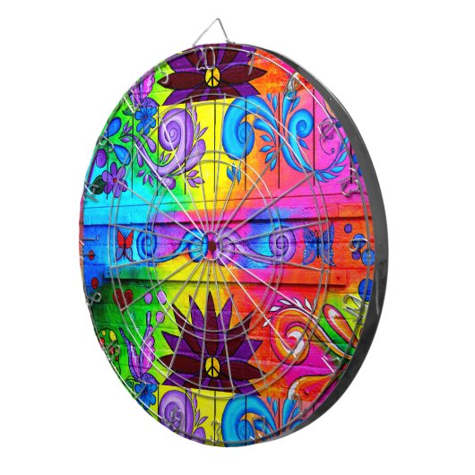 70er Jahre psychedelisches Dartboard Dartscheibe (Vorderseite rechts)