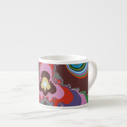 70er Jahre Psychedelisches Muster Retro-Kunst Espressotasse (Vorderseite Rechts)