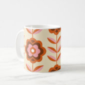 70er Jahre Retro Nahtloses Muster. 60er und 70er Ä Kaffeetasse (Vorderseite Links)