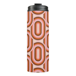 70er Jahre Retro Nahtloses Muster. 60er und 70er Ä Thermosbecher