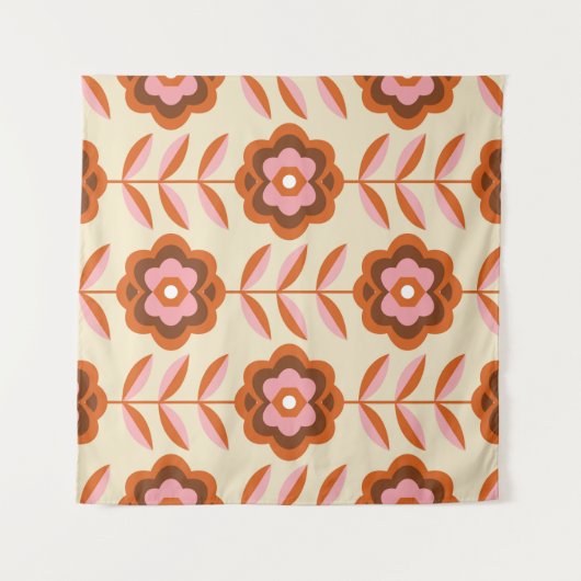 70er Jahre Retro Nahtloses Muster. 60er und 70er Ä Wandteppich (Vorderseite (Horizontal))