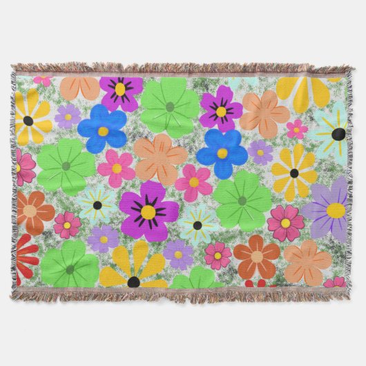 70er Jahre Spielblume Retro Decke (Vorderseite)