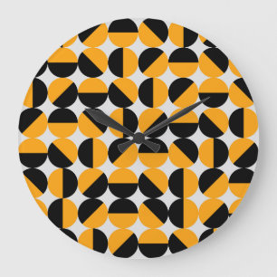 70er Jahre Stil, geometrische Halbkreise. Große Wanduhr