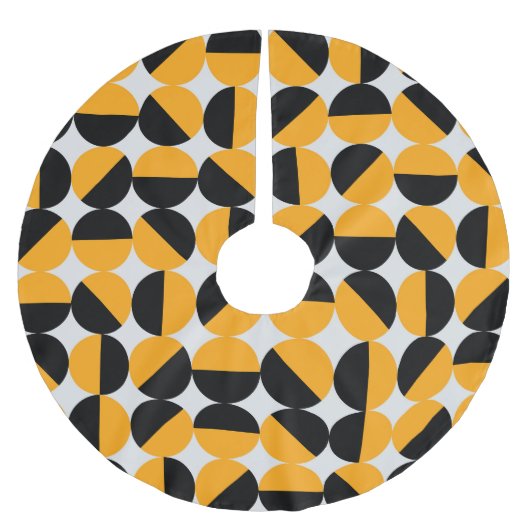 70er Jahre Stil, geometrische Halbkreise. Polyester Weihnachtsbaumdecke (Vorderseite)