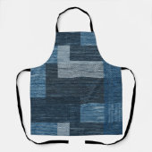 70er Jahre Style Blue Jean Kariert Schürze (Vorderseite)