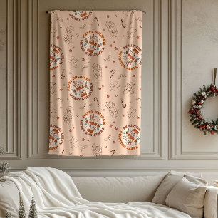 70er-Jahre-Vibe-Decke Groovy-Pastell-Weihnachtsakz Fleecedecke
