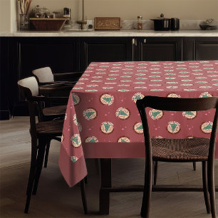 70er-Jahre-Vibe-Tischdecke-Pastell-Weihnachten für Tischdecke