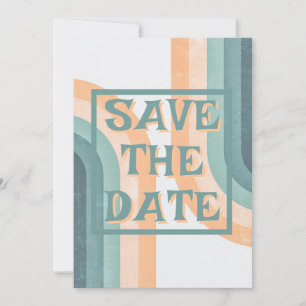70er Jahre Vintage Regenbogen Hochzeit Save The Date